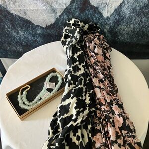 Diane Von Furstenberg Black and Pink Floral Dress